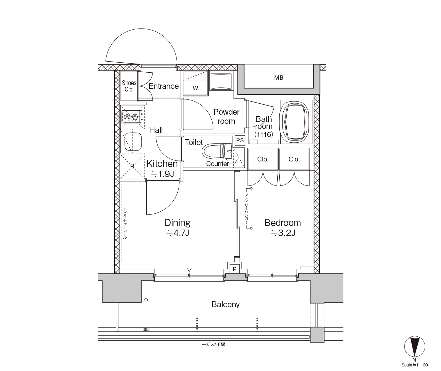 Eタイプの間取り図