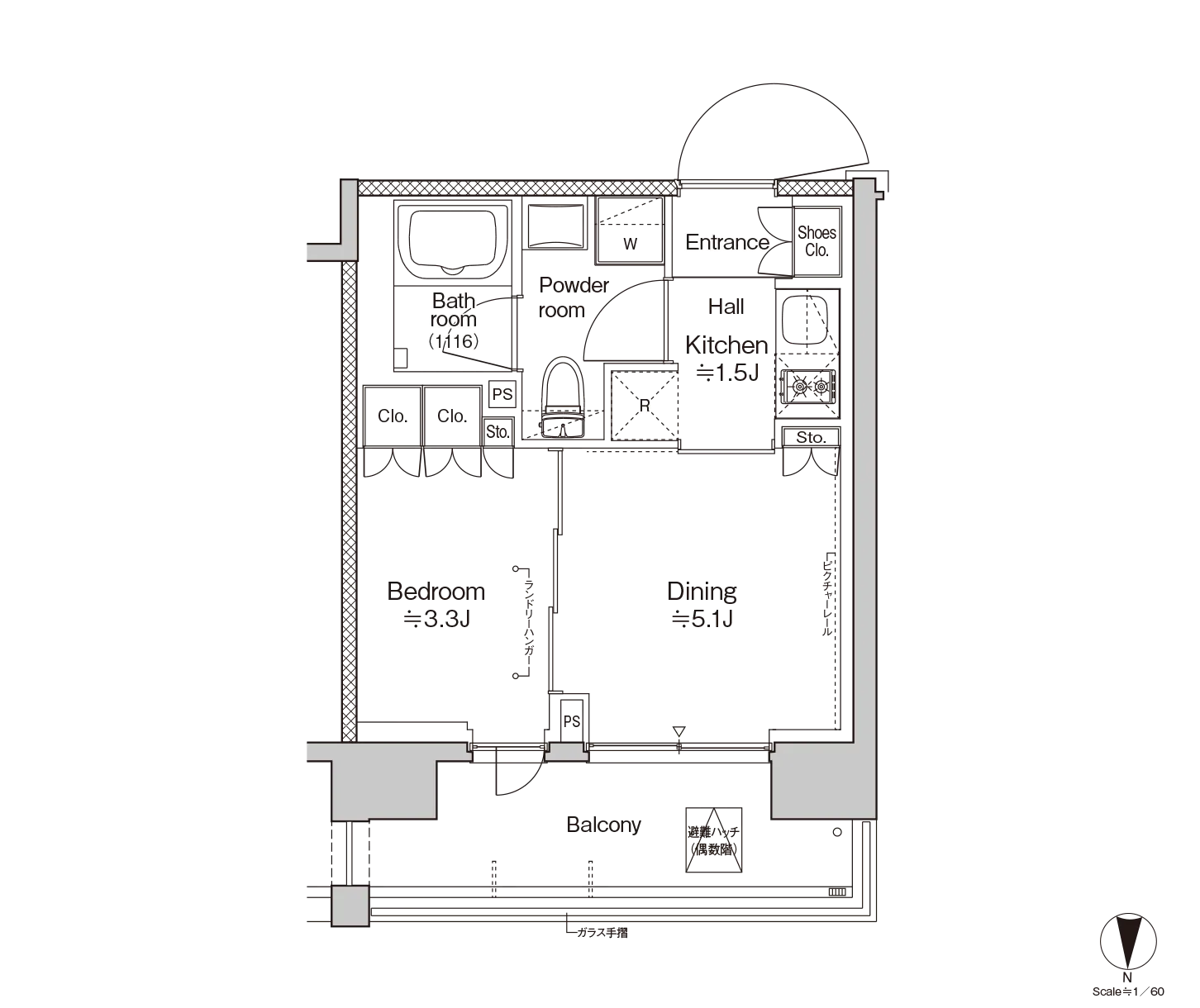 Fタイプの間取り図
